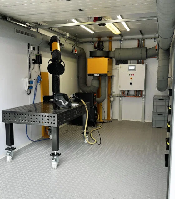 Laserschweisscontainer Innenansicht